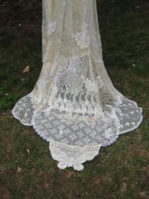 wedding photo - Deposit For Champagne Hippie Lace Collage Gown With A Butterfly Train One Of A Kind Reserved For Imush2