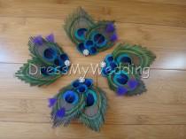 wedding photo - Peacock feather hair clips, customizable, SALE