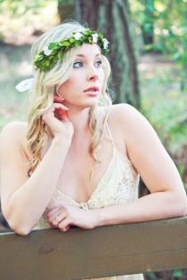 wedding photo - laurel wreath, bridal headpiece, wedding hair accessories, flower crown, floral wreath, natural head piece,
