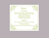 wedding photo -  DIY Wedding Details Card Template Editable Text Word File Download Printable Details Card Green Details Card Elegant Information Cards
