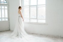 wedding photo - Ivory And Gray Wedding Dress // Ivy