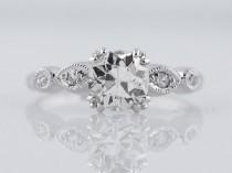 wedding photo - Antique Engagement Ring Art Deco 1.04 Old European Cut Diamond in Platinum