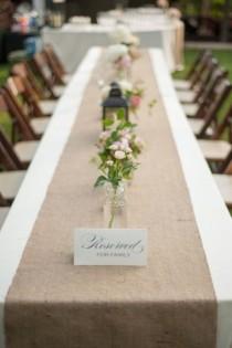wedding photo - Burlap Table Runner - Rustic Natural - Wedding / Event Supplies