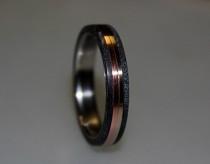 wedding photo - Titanium Ring, Womens Titanium Wedding Band, Wedding Ring, Wooden, Wood Ring, Blue Box Elder Burl, Copper Ring, Bronze Ring