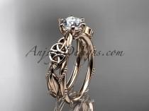 wedding photo -  14kt rose gold celtic trinity knot engagement ring , wedding ring CT766