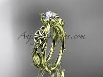 wedding photo -  14kt yellow gold celtic trinity knot engagement ring , wedding ring CT766
