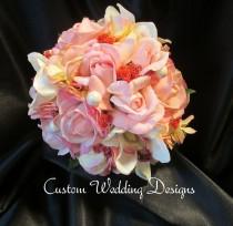 wedding photo - In stock and ready to ship. Soft and lovely Real Touch Bouquet is made of roses and Orchids.