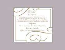 wedding photo -  DIY Wedding Details Card Template Editable Text Word File Download Printable Details Card Brown Coffee Details Card Enclosure Cards