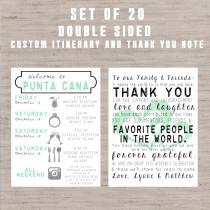 wedding photo - SET OF 20** Destination Wedding Welcome Bag Letters AND Guest Itinerary/Timeline of Events!