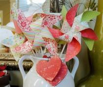 wedding photo - Love Spell pinwheels love and romance set of 6 Large Pinwheels