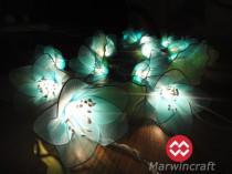 wedding photo - 20 Blue Rain Lilly Flower Fairy String Lights Hanging Wedding Gift Party Patio Wall Floor Garden Bedroom Home Accent Floral Decor 3m