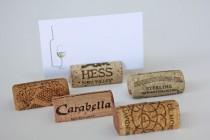 wedding photo - Used Wine Cork Place Card Holders - Variety