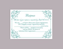 wedding photo -  DIY Wedding RSVP Template Editable Text Word File Download Printable RSVP Cards Teal Rsvp Card Template Blue Rsvp Card