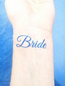 wedding photo - Something Blue - Temporary Tattoo - Bride Tattoo - Wedding Tattoo