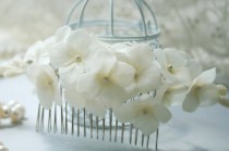 wedding photo -  Hydrangea comb, Bridal flower headpiece, Bridal flower comb, Bridal hair flower, Wedding flower comb, Bridal hair accessories