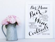 wedding photo - Printable Bar Menu, Printable Cocktail Menu, Wedding Bar Menu, Bar Menu, Printable, Printable Wedding Signs