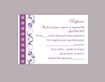 wedding photo -  DIY Wedding RSVP Template Editable Text Word File Download Rsvp Template Printable RSVP Cards Eggplant Purple Rsvp Card Elegant Rsvp Card