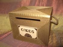 wedding photo - Wedding card box, Card box,  Gatsby, card box with lock, Burlap Rustic wedding card box, MEDIUM Gold Personalized custom card box