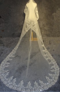 wedding photo - Luxurious cathedral veil, 3m wedding veil, lace veil, sequined lace veil, white ivory chapel veil, the bride  accessories