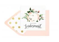 wedding photo - Will you be my bridesmaid card - blush and slate