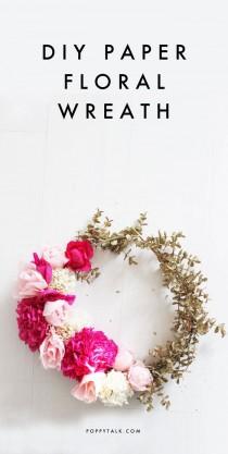 wedding photo - DIY Paper Flower Wreath