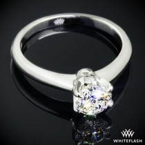 wedding photo - Platinum Elegant Solitaire Engagement Ring