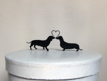 wedding photo - Wedding Cake Topper - Dachshund Dogs Wedding