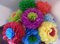 wedding photo - Tissue Paper Fiesta Flowers - Set of 8 Tissue paper flower - Parties decor//Cinco de Mayo//Decoration