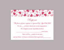 wedding photo -  DIY Wedding RSVP Template Editable Text Word File Download Rsvp Template Printable RSVP Cards Pink Red Rsvp Card Heart Elegant Rsvp Card