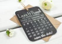 wedding photo - chalkboard save-the-date - luggage tag
