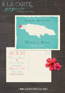 wedding photo - Jamaica  - Save the Date Postcard - Printed Wedding Stationary