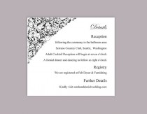wedding photo -  DIY Wedding Details Card Template Editable Text Word File Download Printable Details Card Black Details Card Elegant Information Cards