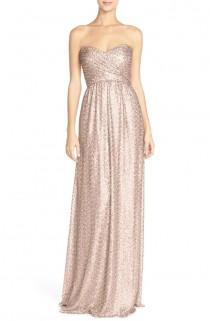 wedding photo - Amsale Strapless Sequin Tulle Gown 