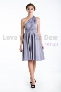 wedding photo - Bridesmaid Dress Infinity Dress Periwinkle Knee Length Wrap Convertible Dress Wedding Dress