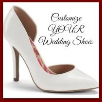wedding photo - Customize YOUR Bridal Wedding Shoes Hand Painted Heels Painted Wedding Pumps Bridal Shoe Custom Painted Shoes Wedding accessory wearable art