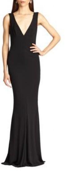 wedding photo - ABS Jersey Deep V-Neck Gown
