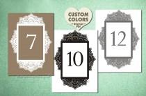 wedding photo - PRINTABLE Table Number Custom Color LACE Diy Wedding Decor Decoration Setting Seating Sign Template Country Rustic Vintage Idea Online Cheap