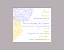 wedding photo -  DIY Wedding Details Card Template Editable Text Word File Download Printable Details Card Blue Yellow Details Card Floral Information Cards