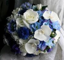 wedding photo - Custom Gardenia Bouquet & Boutonniere Set with Orchids, Roses, Hydrangea and Accent Flowers - Premium Bridal Silks - Island Garden Wedding