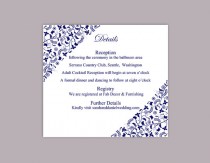 wedding photo -  DIY Wedding Details Card Template Editable Text Word File Download Printable Details Card Navy Blue Details Card Red Information Cards