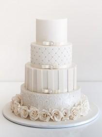 wedding photo - 30 Delicate White Wedding Cakes