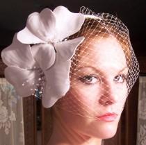 wedding photo - Haute Couture-Hand Sculpted Patent Leather Beauty  Bridal Birdcage Headband- CRBoggs Original Design