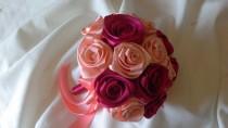 wedding photo - Wedding Handmade bouquet in satin ribbon