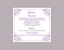 wedding photo -  DIY Wedding Details Card Template Editable Text Word File Download Printable Details Card Lavender Purple Details Card Information Cards