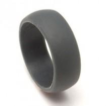 wedding photo - Set of Two (2) Silicone Rings - Mens Silicone Ring - Flexible Silicone wedding Band - Dark Gray Color