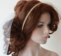 wedding photo -  Wedding Headband, Wedding hair Accessories, Bridal Gold Rhinestone Headband, Bridal hair Accessories
