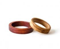 wedding photo - Wooden Wedding Bands, Wooden Rings Set, Weeding Rings Set, His and Her Natural Rings, Wood Jewelry, Minimalist Rings, Wedding Rings