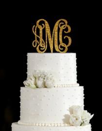 wedding photo - Monogram Custom Acrylic Wedding Cake Topper