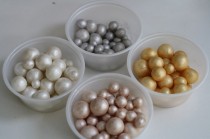 wedding photo - 250 metallic and pearl luster fondant pearls, various sizes, for cake decorating, cake jewels, cake supplies, edible pearls, sugar pearls