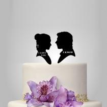 wedding photo - wedding Cake topper, StarWars Leia & Hans Solo, custom wedding cake topper, Mr and mrs wedding cake topper,  funny wedding cake topper,